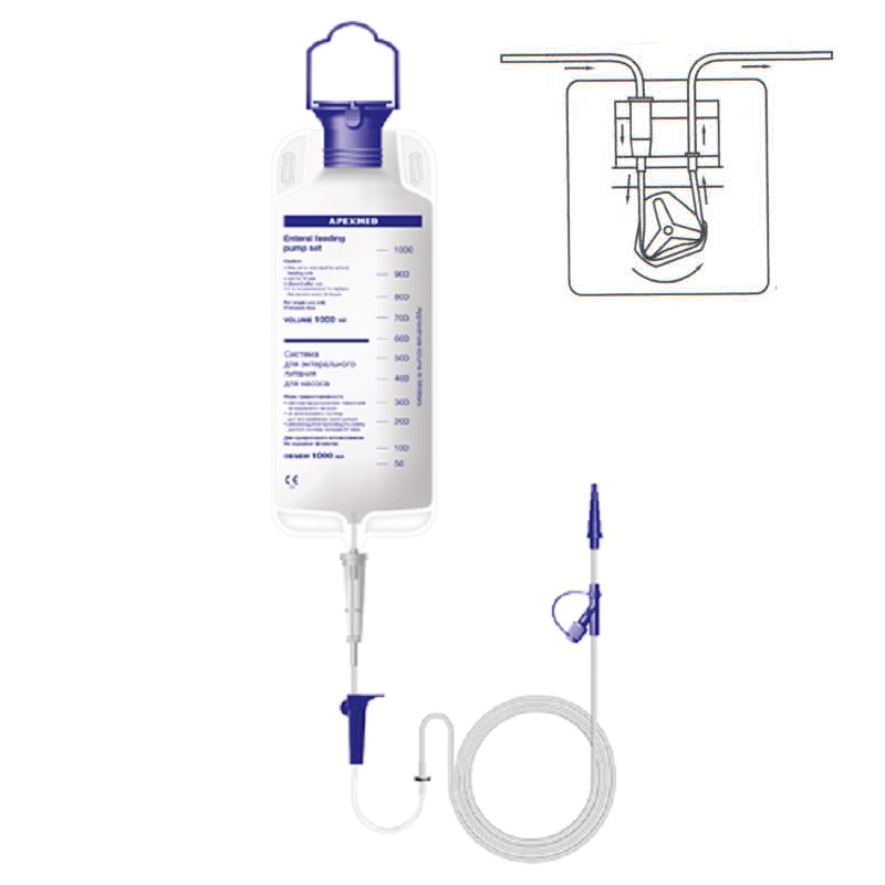 Система для ентерального годування гравiтацiйна + для насоса, Apexmed. №1